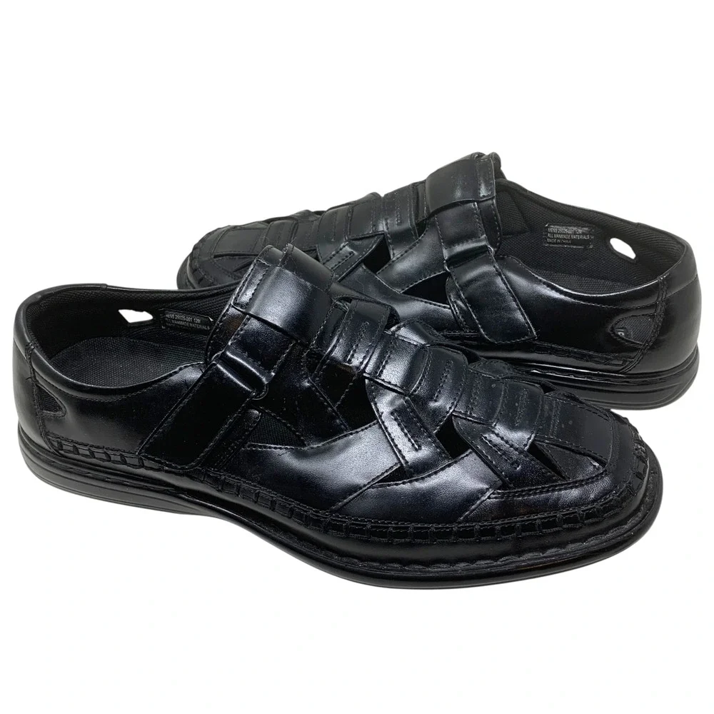 Stacy Adams Fisherman Sandals Men's Sz 12 Black Comfort Resort Casual Shoes